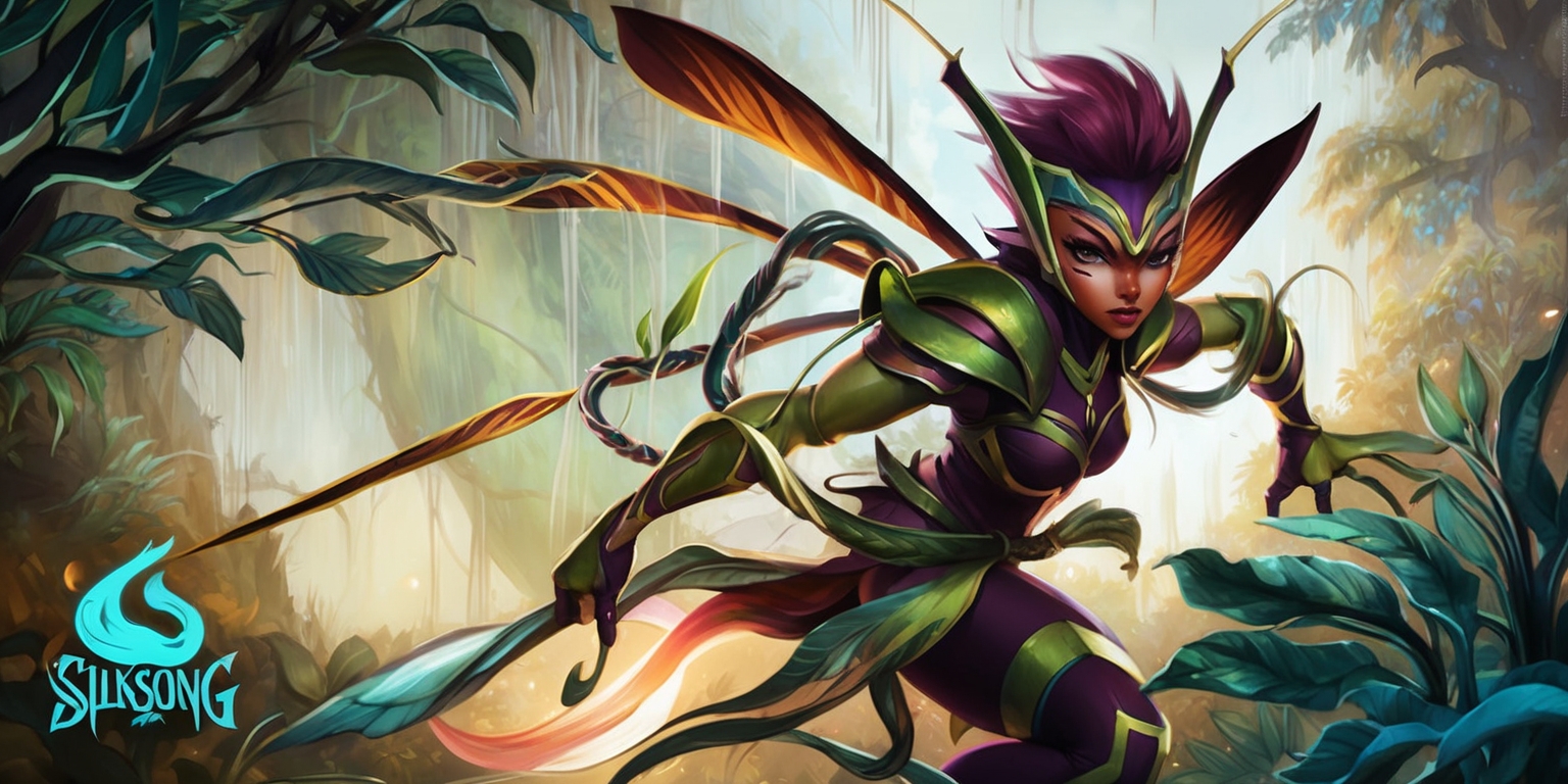 A vibrant and detailed illustration of the character Hornet from the Silksong game, set against a lush and mystical background with intricate, hand-drawn foliage and subtle, shimmering effects, featuring Hornet's striking facial features, piercing eyes, and distinctive, flowing movements, with a focus on dynamic action and movement, incorporating a mix of bold, earthy colors and soft, ethereal lighting, with the game's logo or iconic symbols subtly integrated into the scene, in a digital painting style with bold lines, delicate textures, and a sense of energy and fluidity.