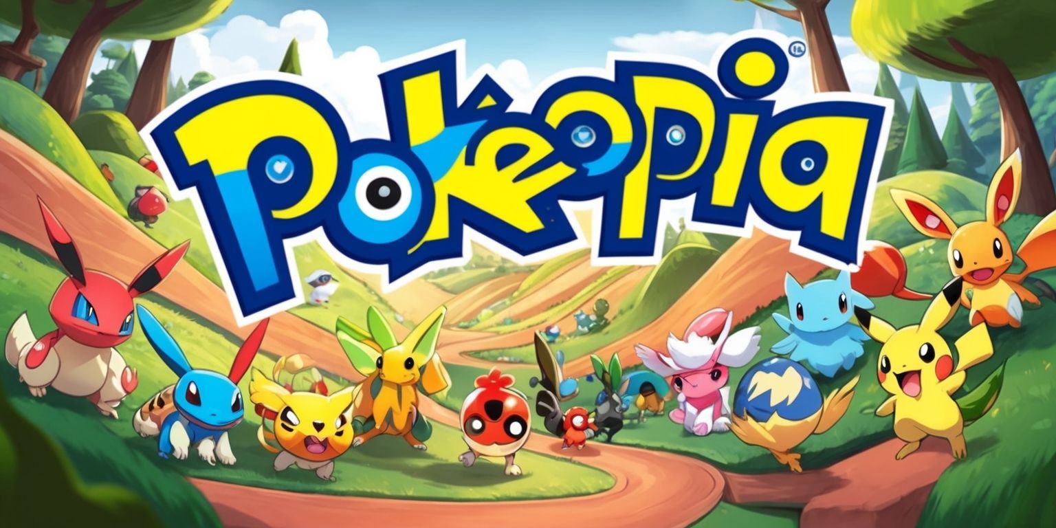 A vibrant and lively illustration of the Pokopia game, showcasing a variety of colorful Pokémon characters in a dynamic and engaging environment, with a mix of earthy tones and bright hues, set against a stylized backdrop featuring rolling hills, towering trees, and winding pathways, with the Pokémon characters exhibiting unique facial features, textures, and patterns, and incorporating subtle shading and lighting effects to enhance the overall visual appeal, with the game's logo prominently displayed in a bold, modern font with a bright blue and yellow color scheme.
